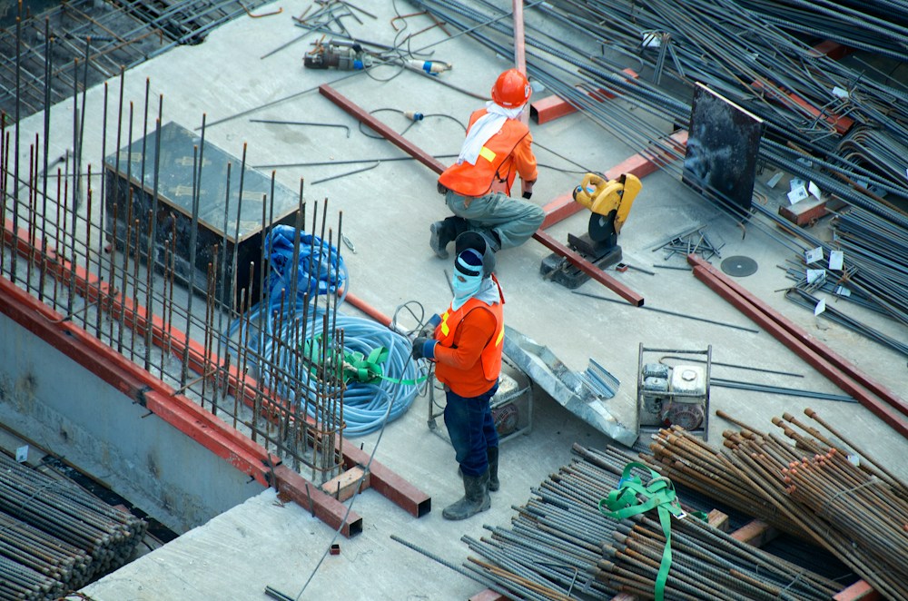Construction crane and building work