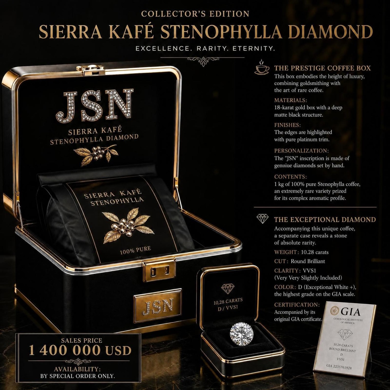 Zenation Sierra Kafé Stenophylla Diamond collector’s edition supplier offer